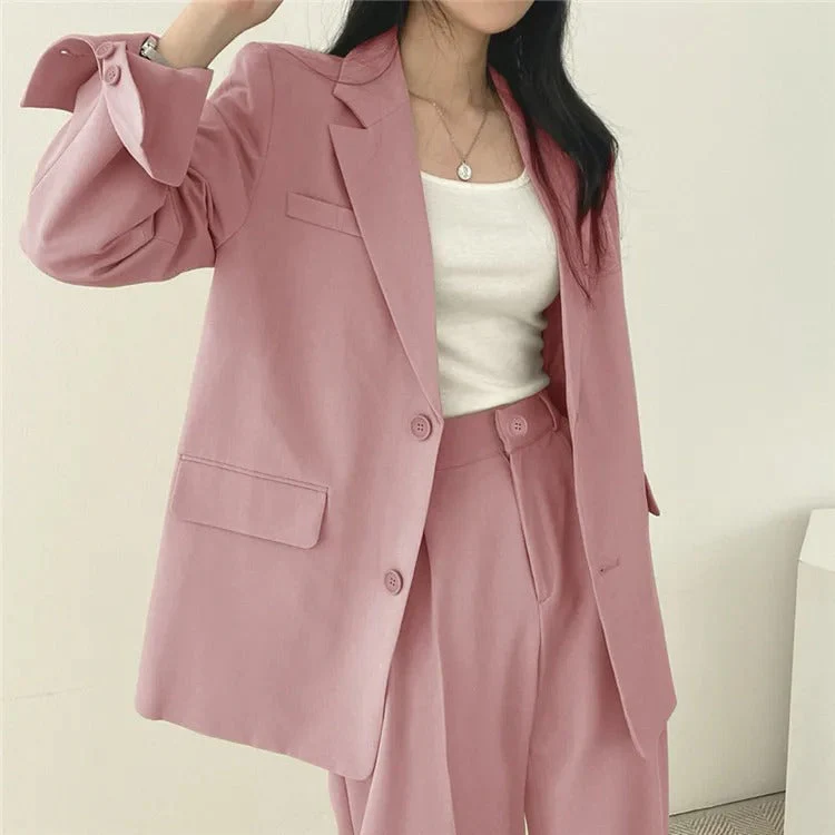 Damen Hosenanzug Loose Fit Blazer Baggy - Image 9
