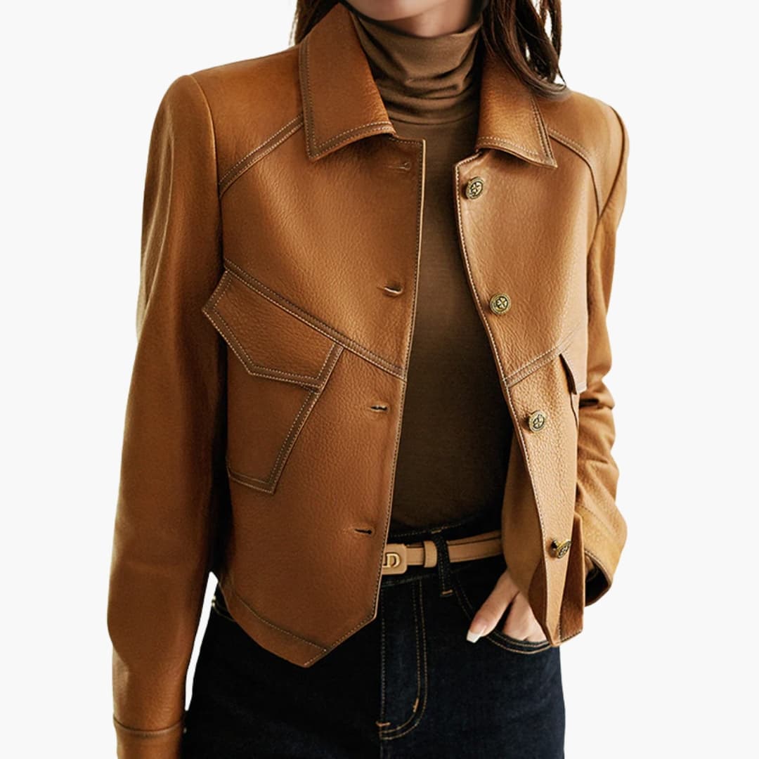 Damen Jacke Braun mit langen Ärmeln - Image 3