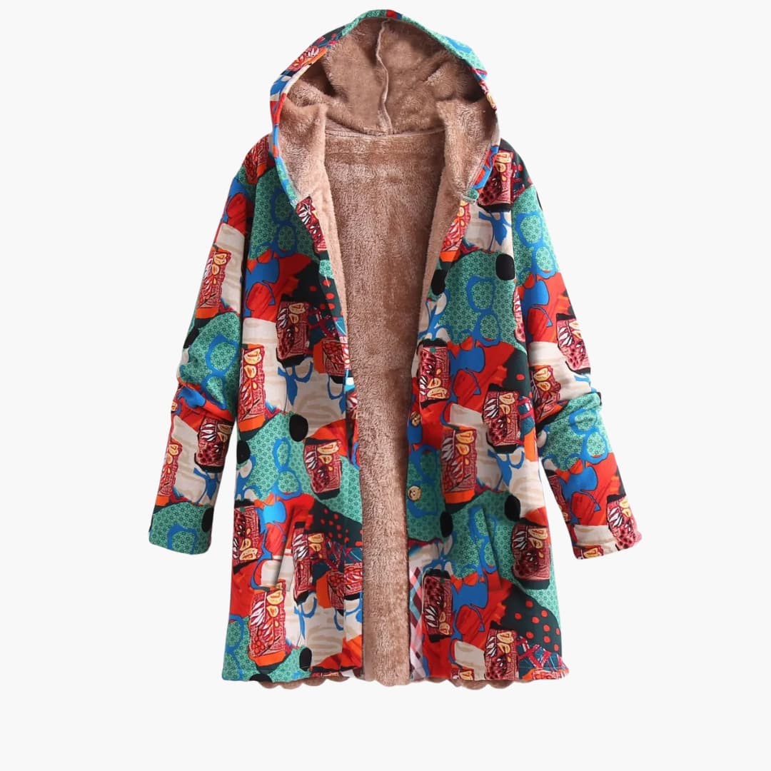 Damen jacke mit Kapuze und bedruckter Oberfläche - Image 2