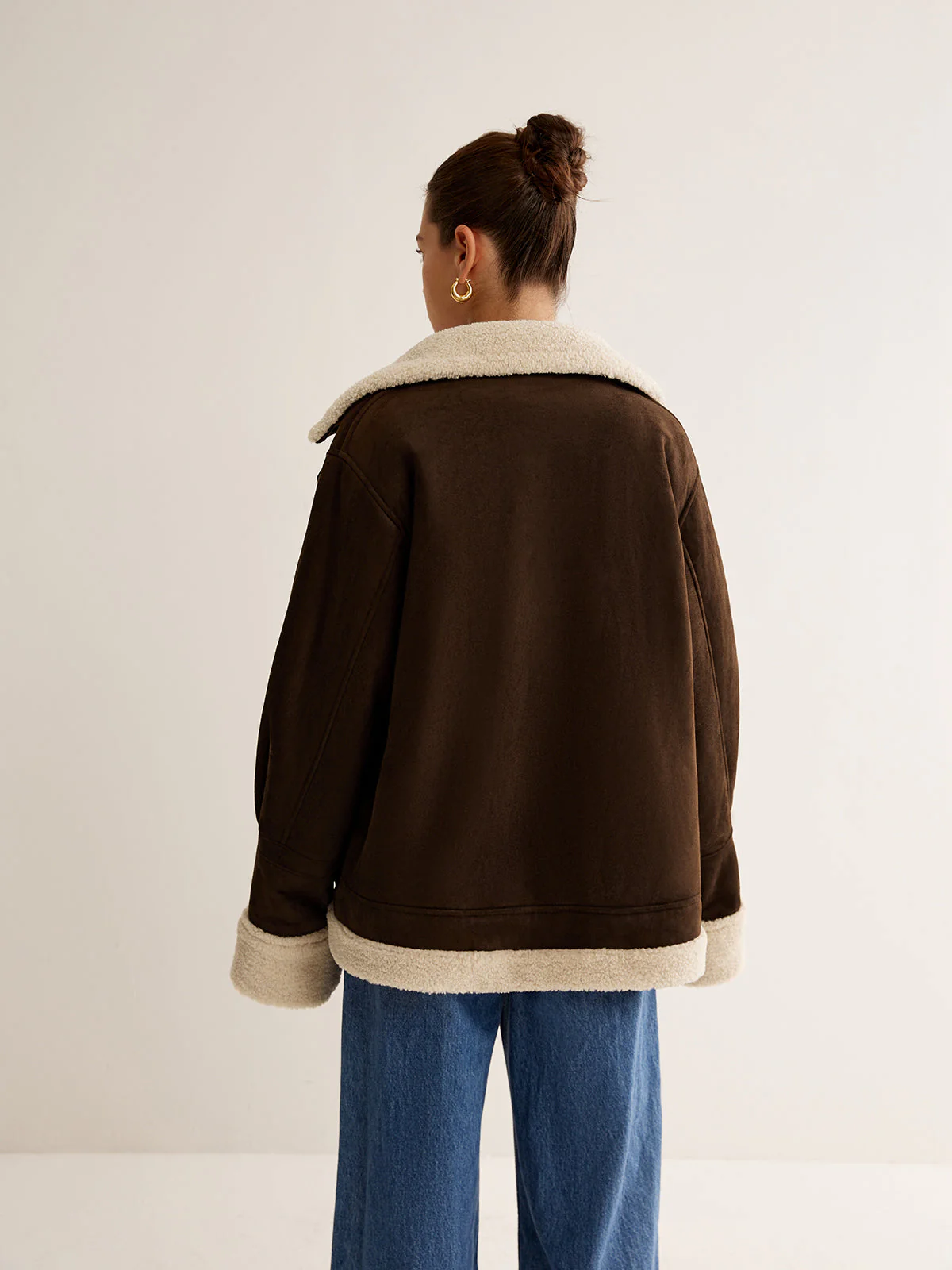 Damen Jahrgang Fleece Jacke | Braun - Image 2