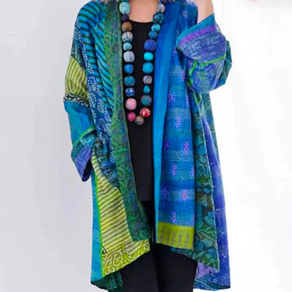 Damen Jahrgang Mehrfarbig Strickjacke | Lässig - Image 5