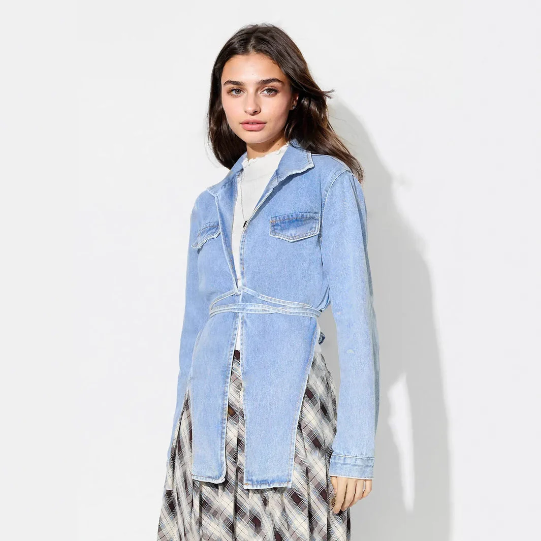 Damen Jeansjacke im modernen Oversized-Stil mit verkürztem Schnitt und praktischen Taschen - Image 2