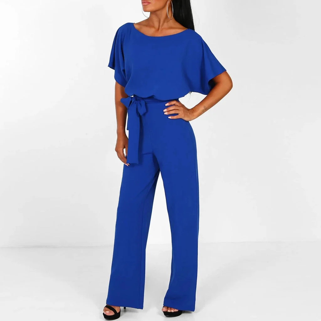 Damen-Jumpsuit Elianne mit weitem Bein und Taillenschnürung - Image 4
