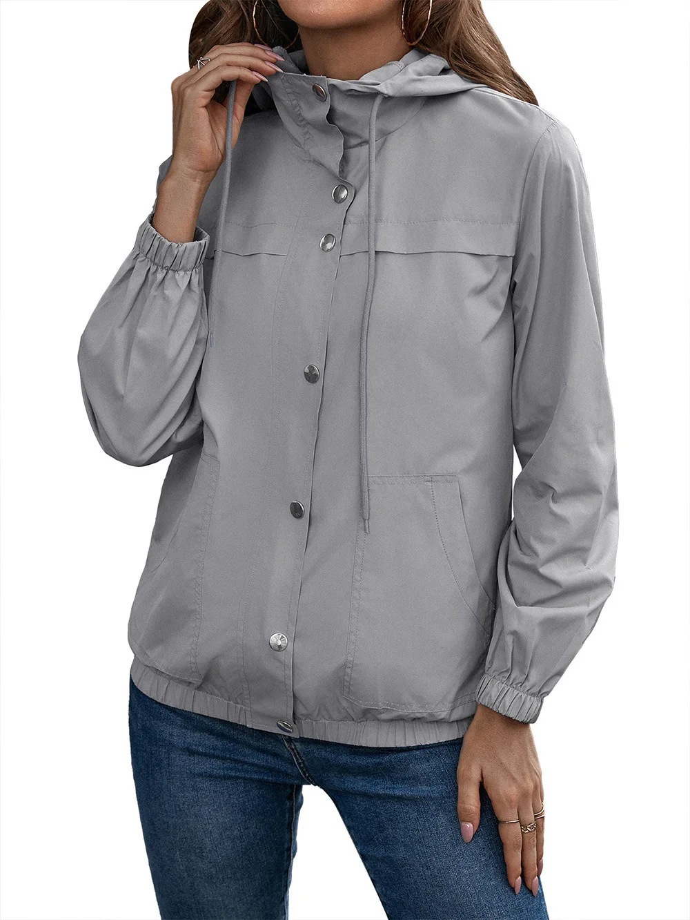 Damen Kapuze Wasserdichter Trenchcoat | Langarm - Image 2