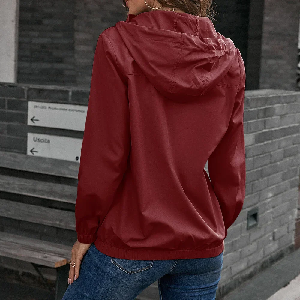 Damen Kapuze Wasserdichter Trenchcoat | Langarm - Image 3