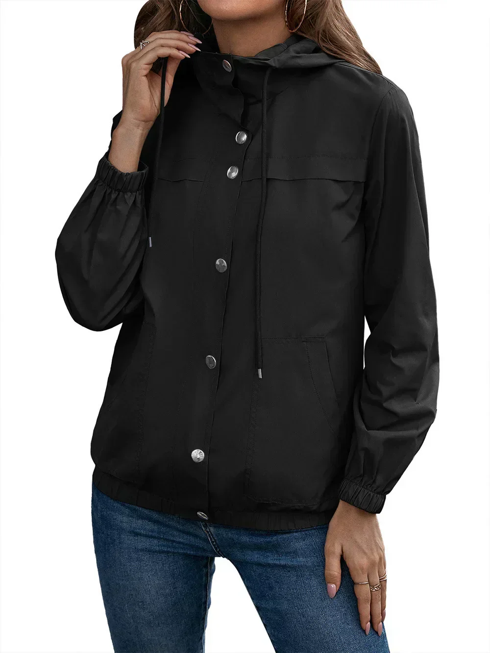 Damen Kapuze Wasserdichter Trenchcoat | Langarm - Image 4