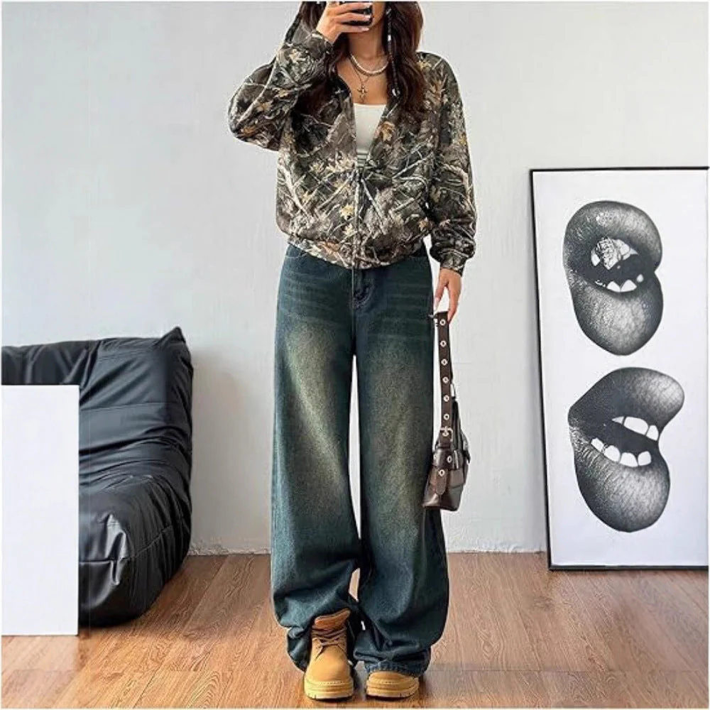 Damen Kapuzenjacke mit camouflage Muster und lockerer Passform - Image 2