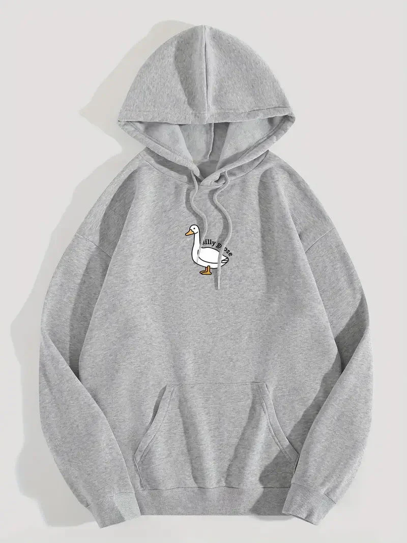 Damen Kapuzenpullover mit kreativem Gänsemotiv und weichem fleece innen - Image 11