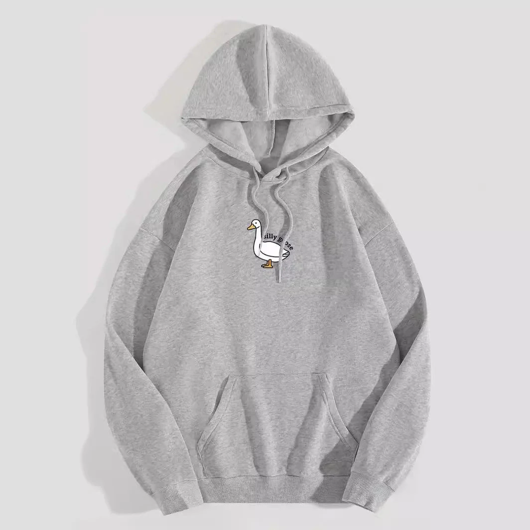 Damen Kapuzenpullover mit kreativem Gänsemotiv und weichem fleece innen - Image 2