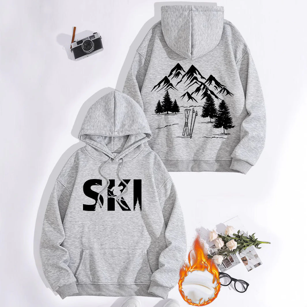 Damen Kapuzenpullover mit kunstvollem Ski-Design und gemütlicher Passform - Image 3