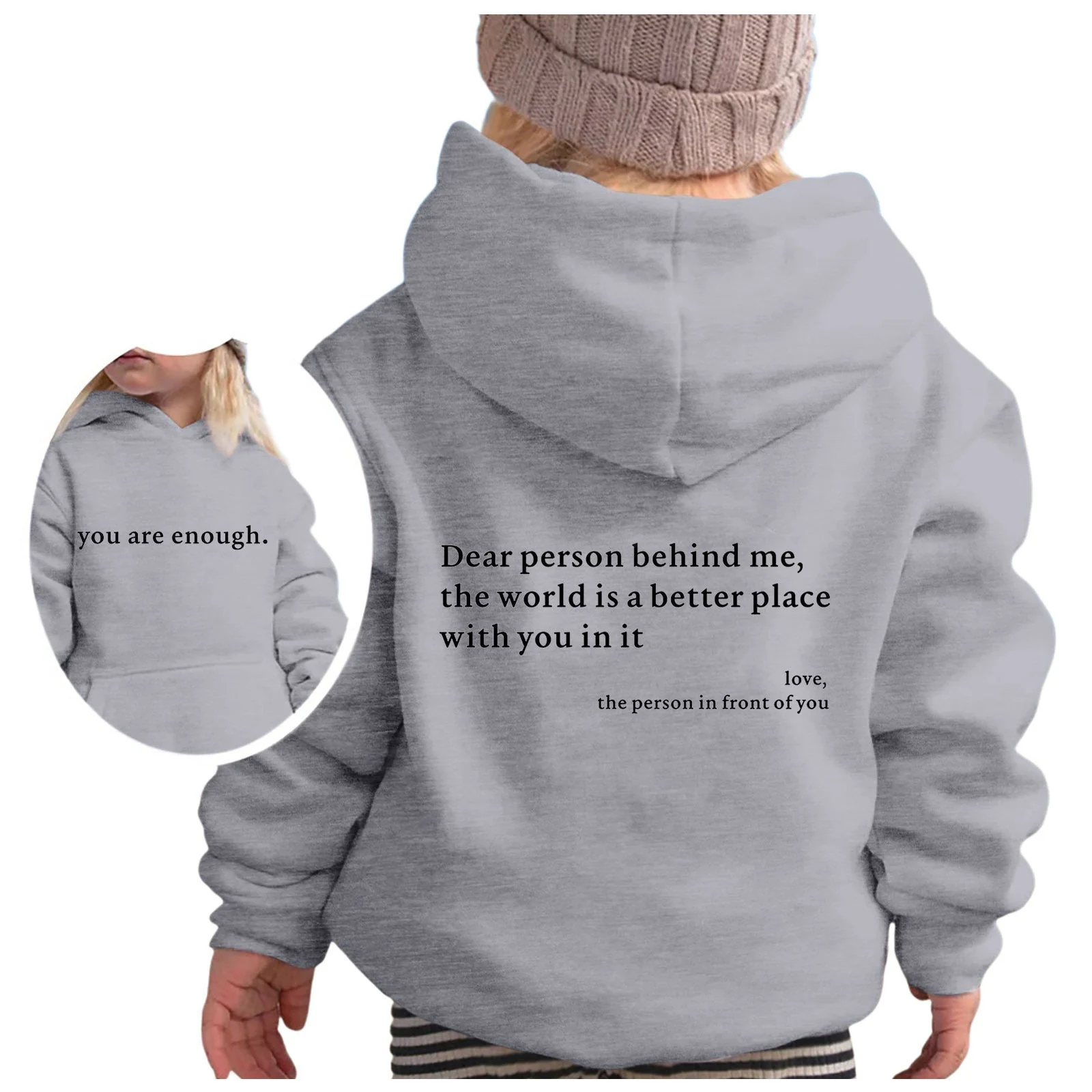 Damen Kapuzenpullover mit motivierendem Schriftzug und lässigem Schnitt - Image 2