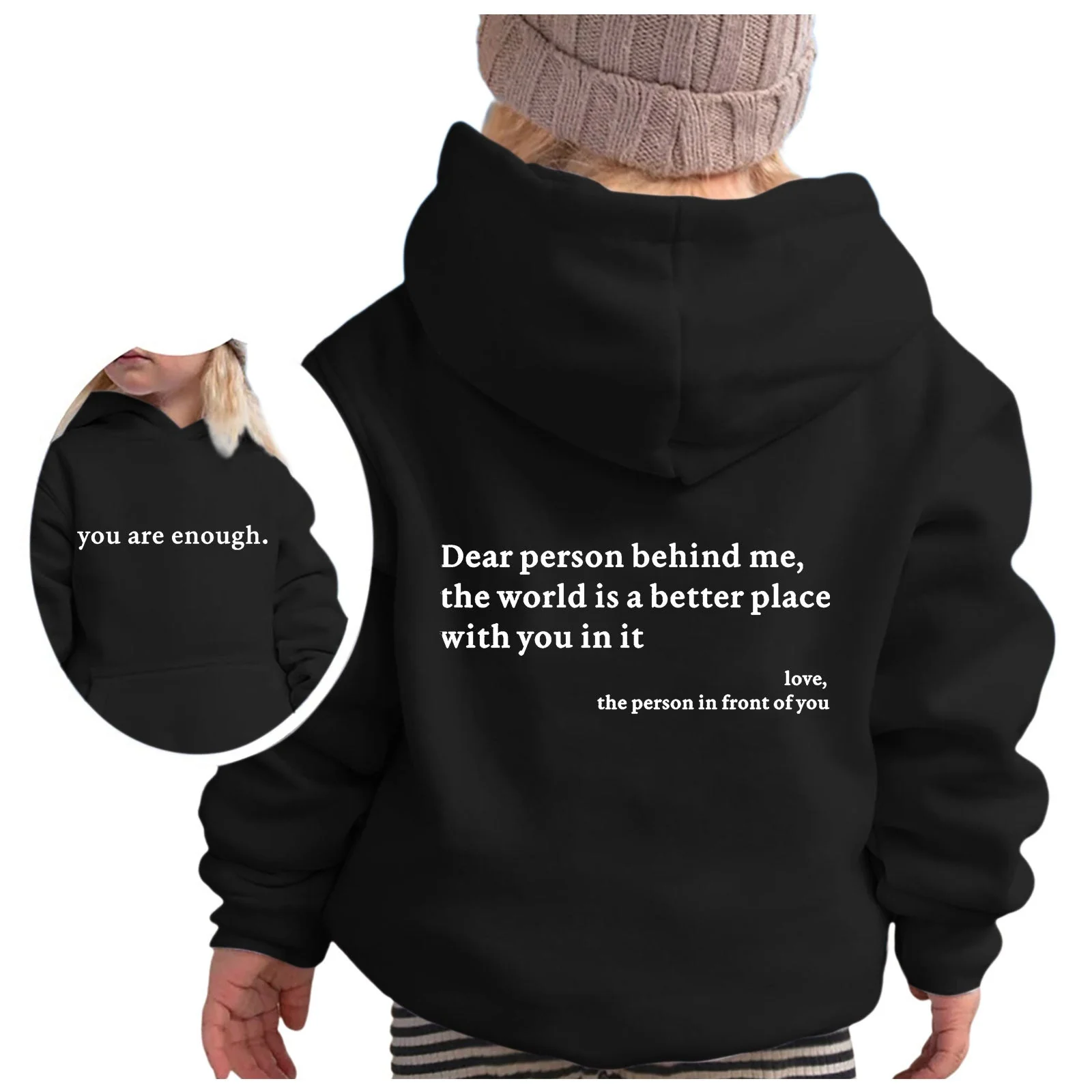 Damen Kapuzenpullover mit motivierendem Schriftzug und lässigem Schnitt - Image 5
