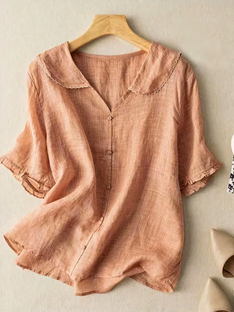 Damen klassische Vintage-Bluse | Kurzarm - Image 2