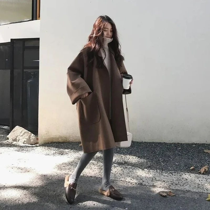 Damen klassischer Winter-Trenchcoat | Übergroß