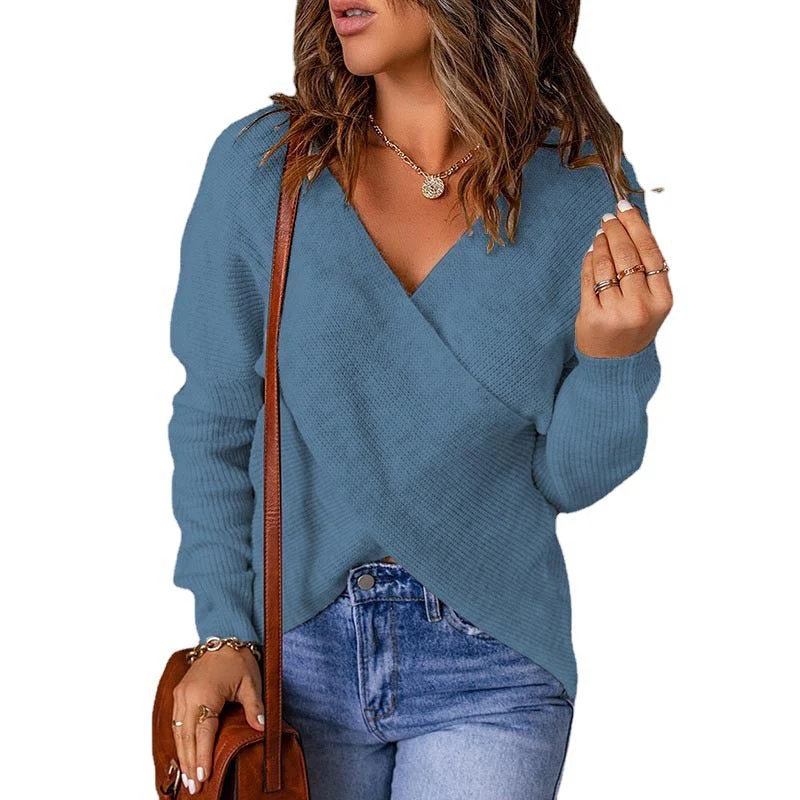 Damen KREUZ STRICKPULLOVER | MODERNER, BEQUEMER STIL - Image 3