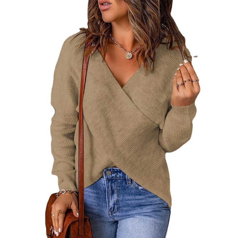 Damen KREUZ STRICKPULLOVER | MODERNER, BEQUEMER STIL - Image 5