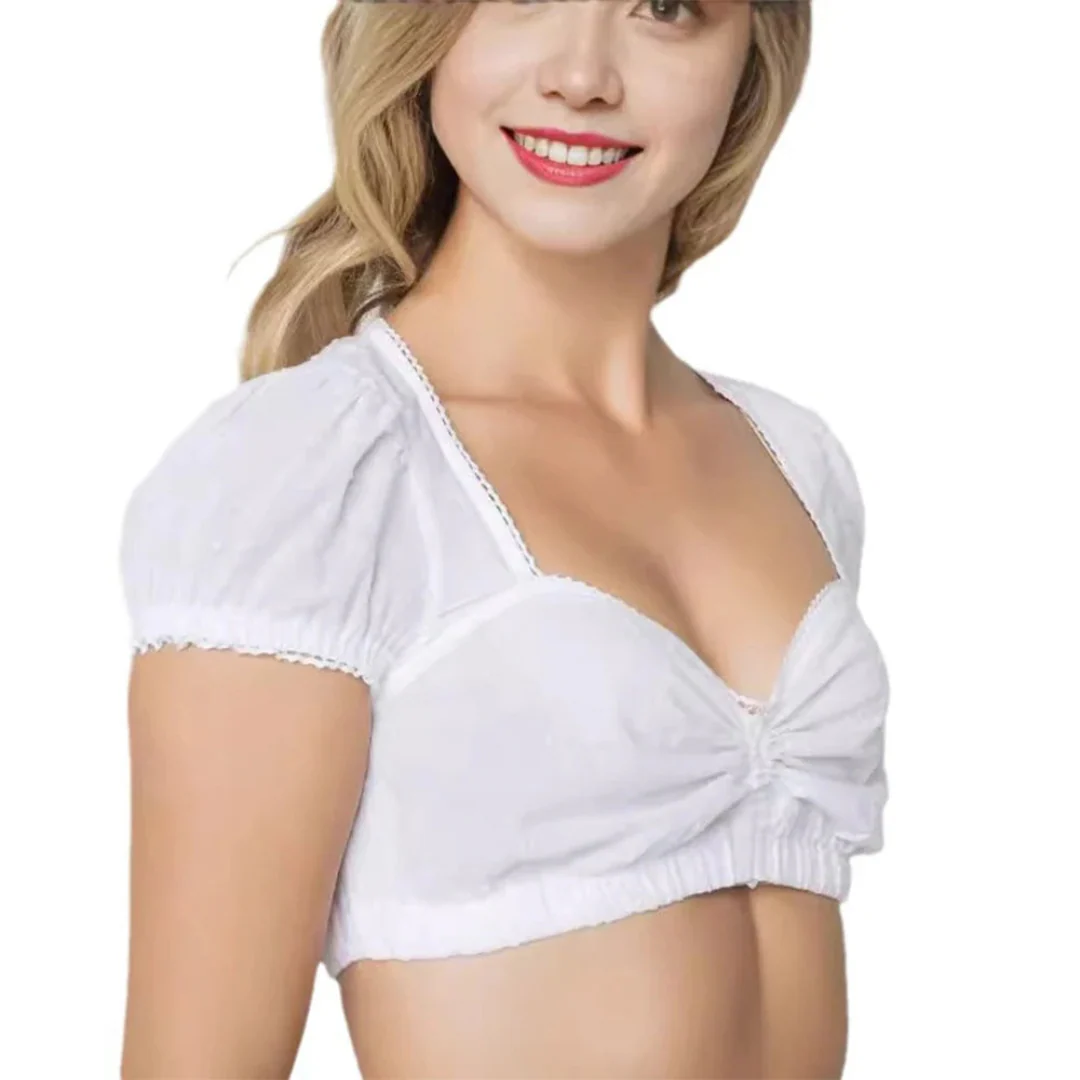 Damen Kurze Ärmel Oktoberfest Dirndl Bluse - Image 4
