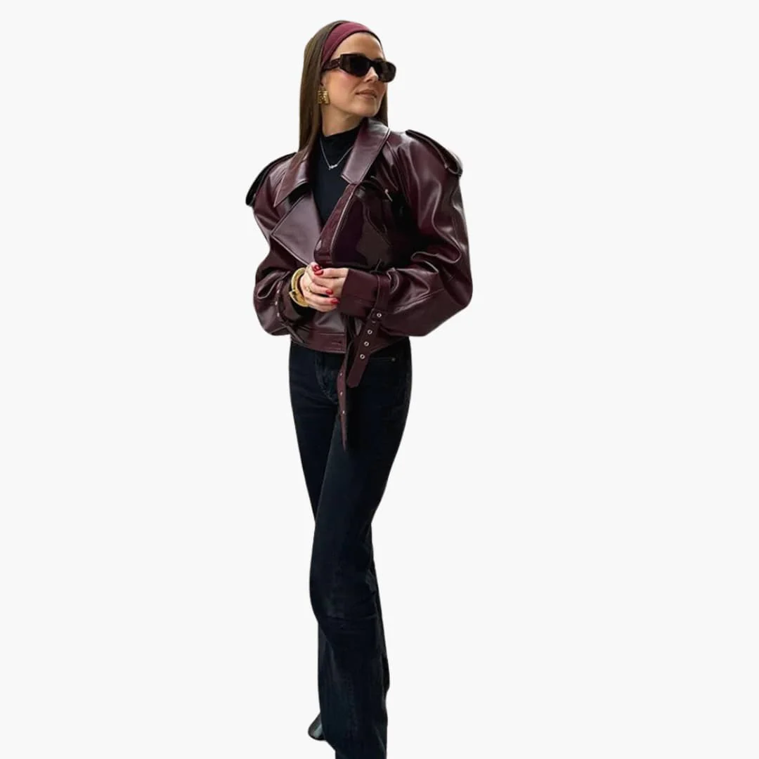 Damen Kurzjacke mit Reverskragen und Frontreißverschluss - Image 3