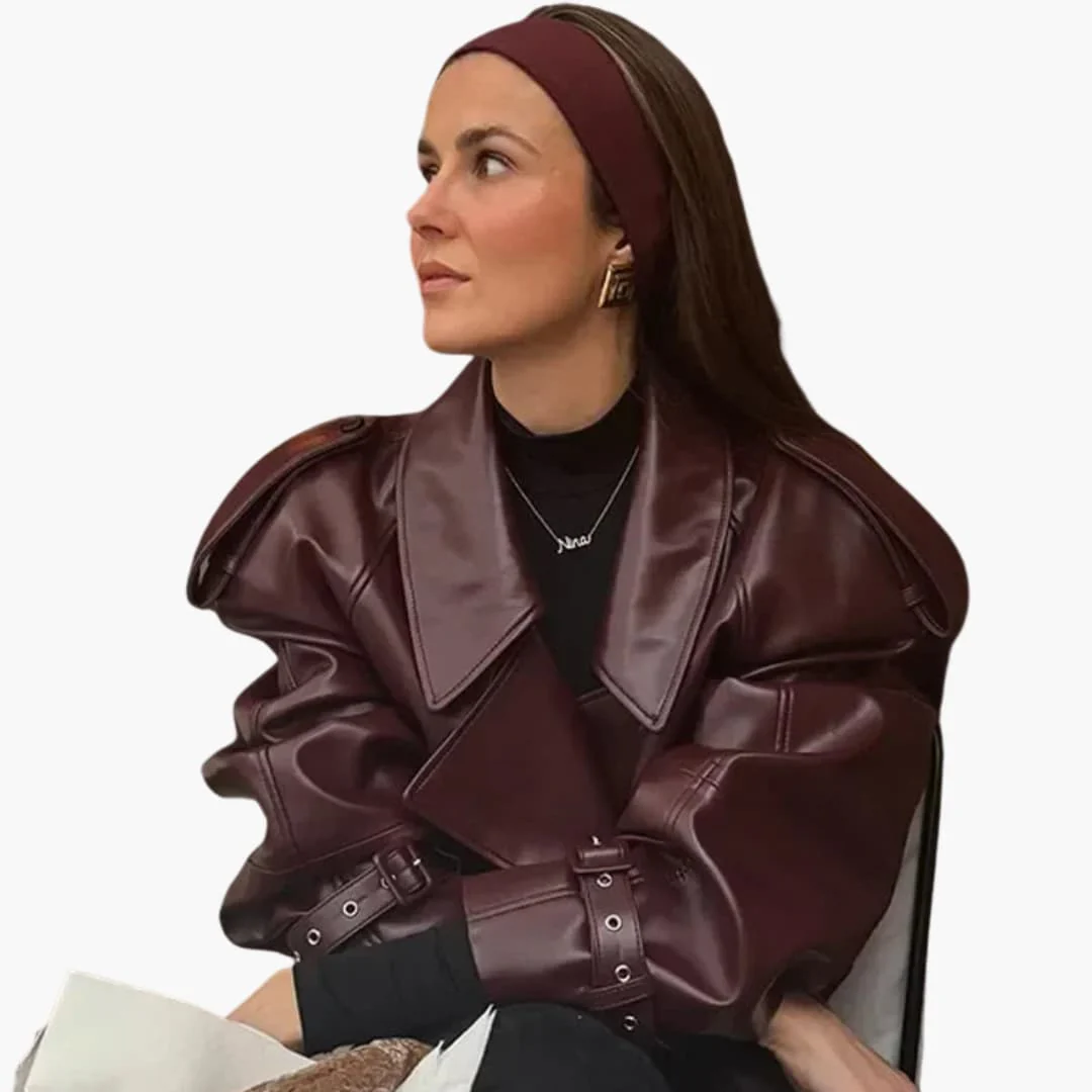 Damen Kurzjacke mit Reverskragen und Frontreißverschluss - Image 4