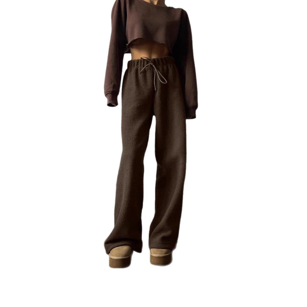 Damen kuschelige Freizeithose mit hohem Bund und seitlichen Taschen - Image 4