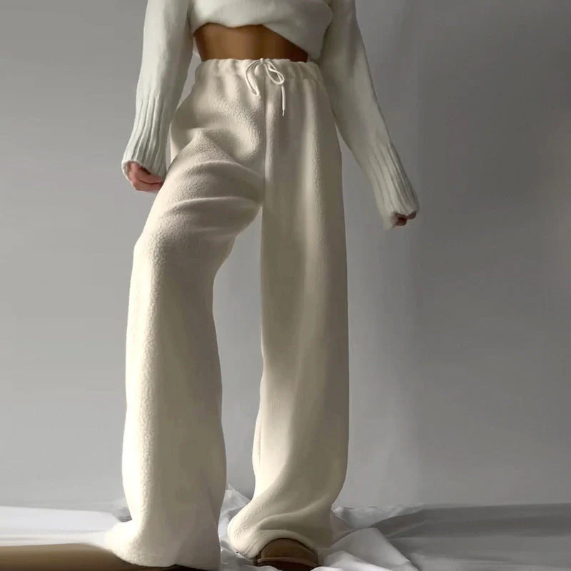 Damen kuschelige Freizeithose mit hohem Bund und seitlichen Taschen - Image 5
