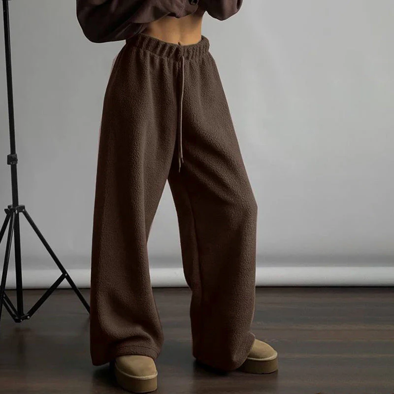 Damen kuschelige Freizeithose mit hohem Bund und seitlichen Taschen - Image 6