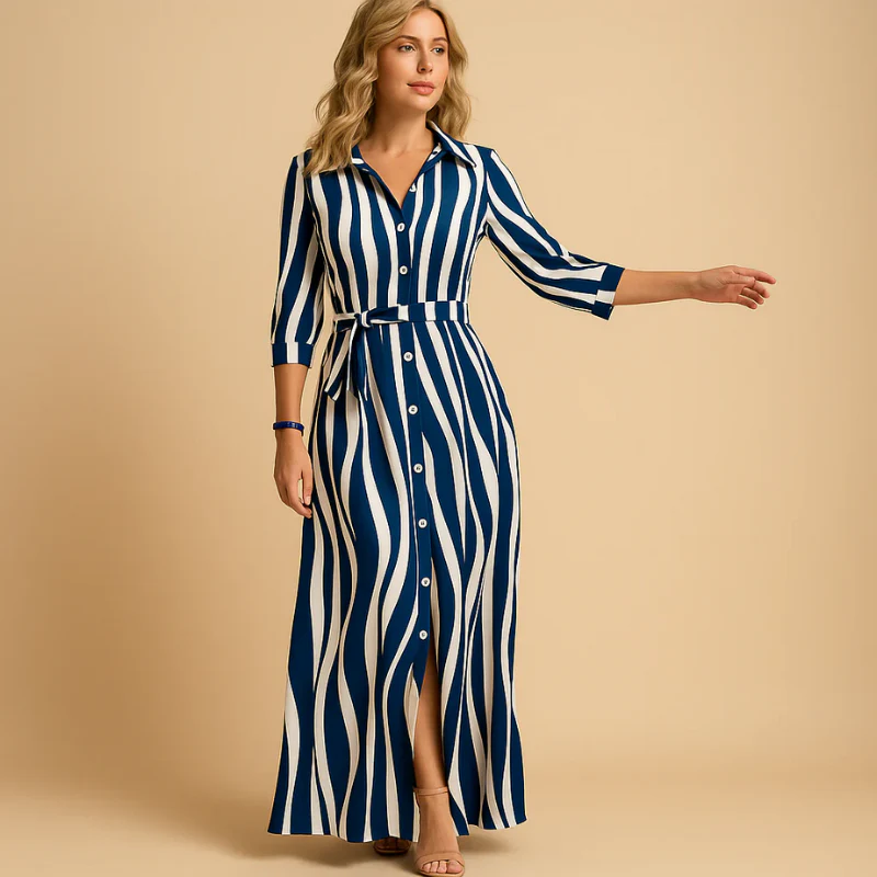Damen Langarm Hemdkleid | Maxi - Image 4