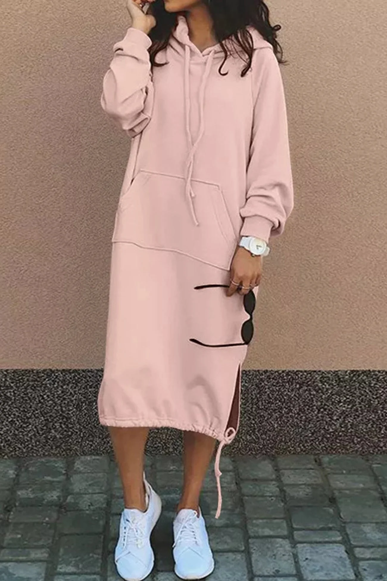 Damen Lange Kapuzenpullover Kleid | Langarm - Image 7