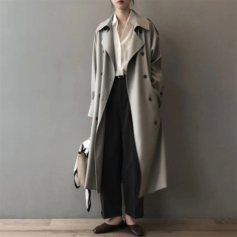 Damen Langer Wasserdichter Trenchcoat | Reverskragen - Image 5