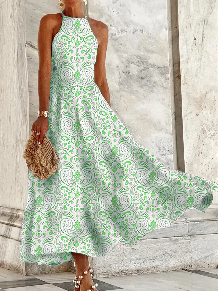 Damen langes Neckholder-Sommerkleid - | Maxi - Image 3
