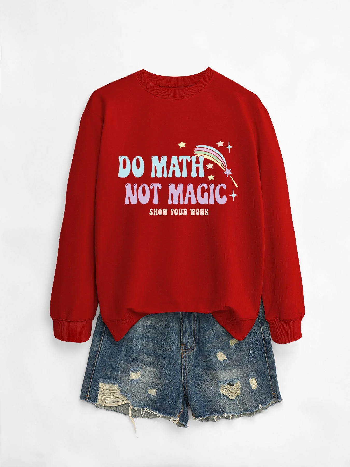 Damen lässiger Sweatshirt mit inspirierendem Mathematikmotiv - Image 11
