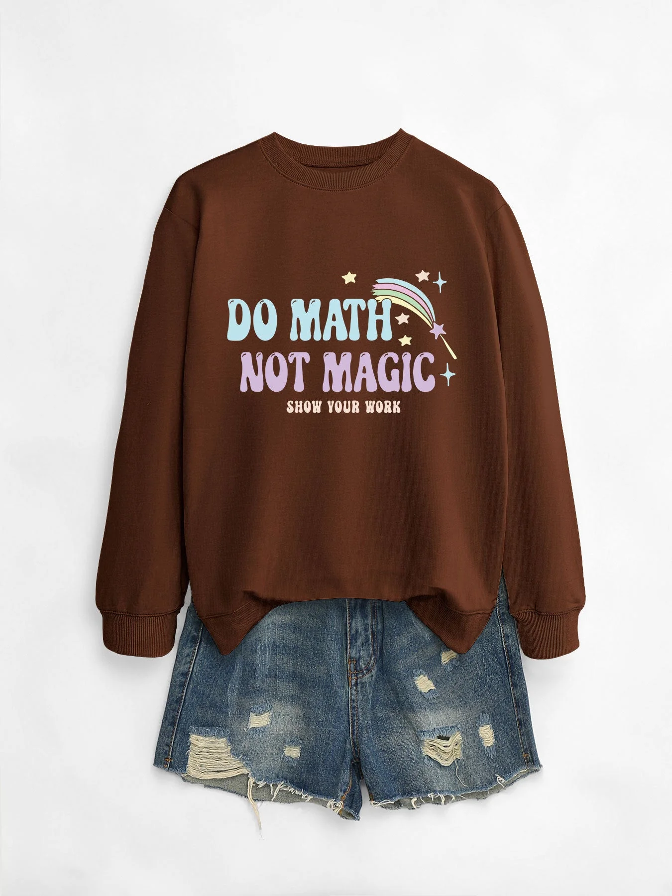Damen lässiger Sweatshirt mit inspirierendem Mathematikmotiv - Image 12