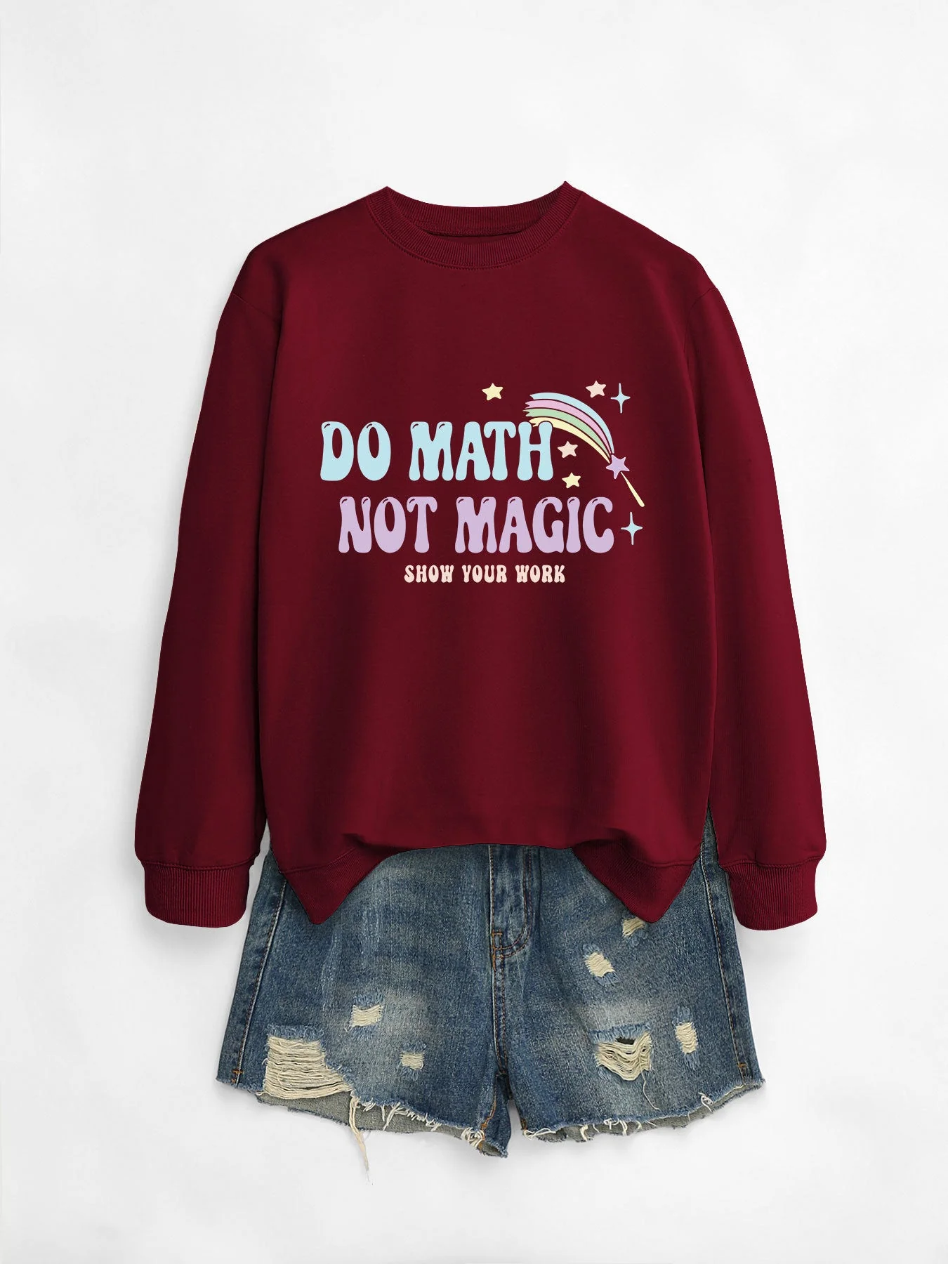 Damen lässiger Sweatshirt mit inspirierendem Mathematikmotiv - Image 14
