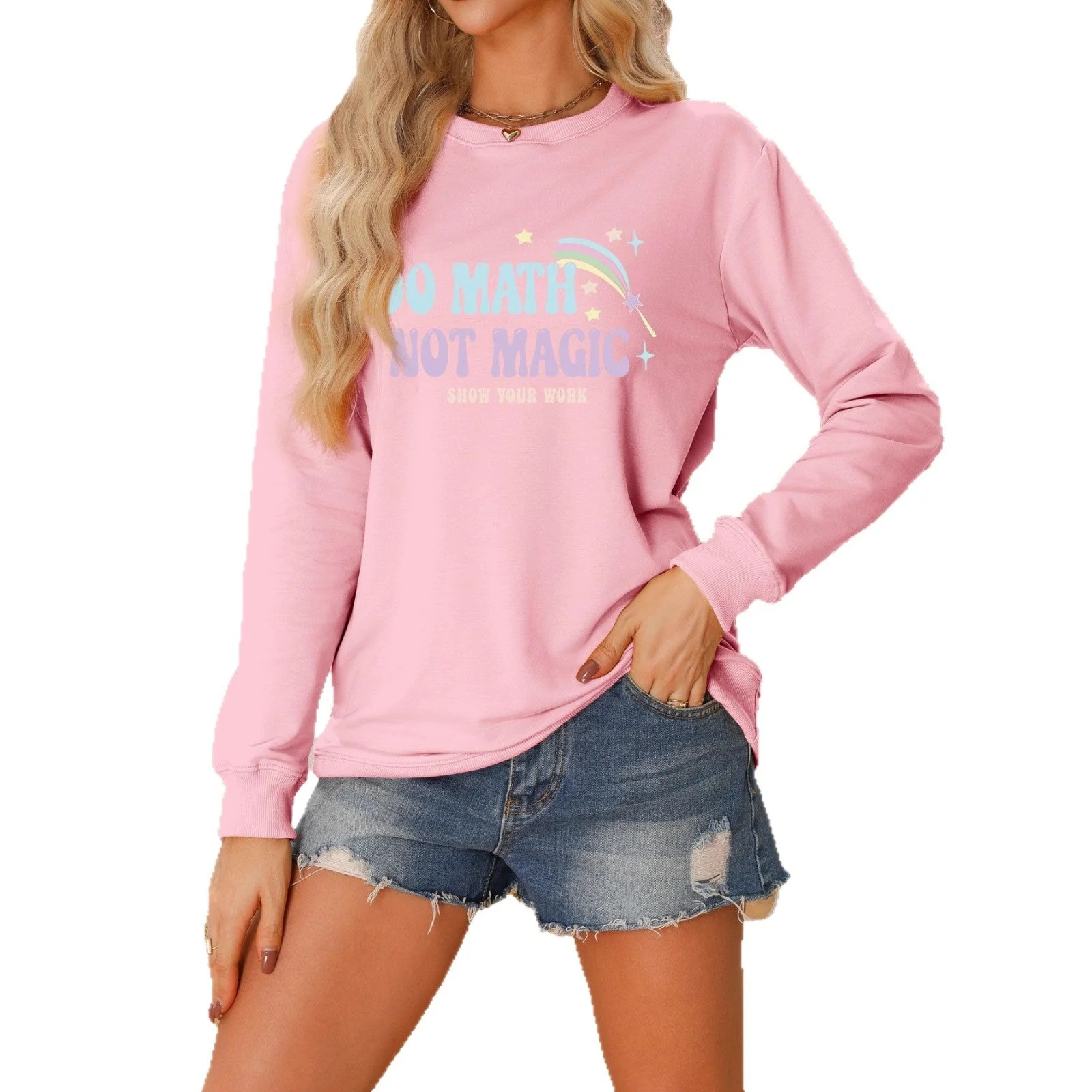 Damen lässiger Sweatshirt mit inspirierendem Mathematikmotiv - Image 4