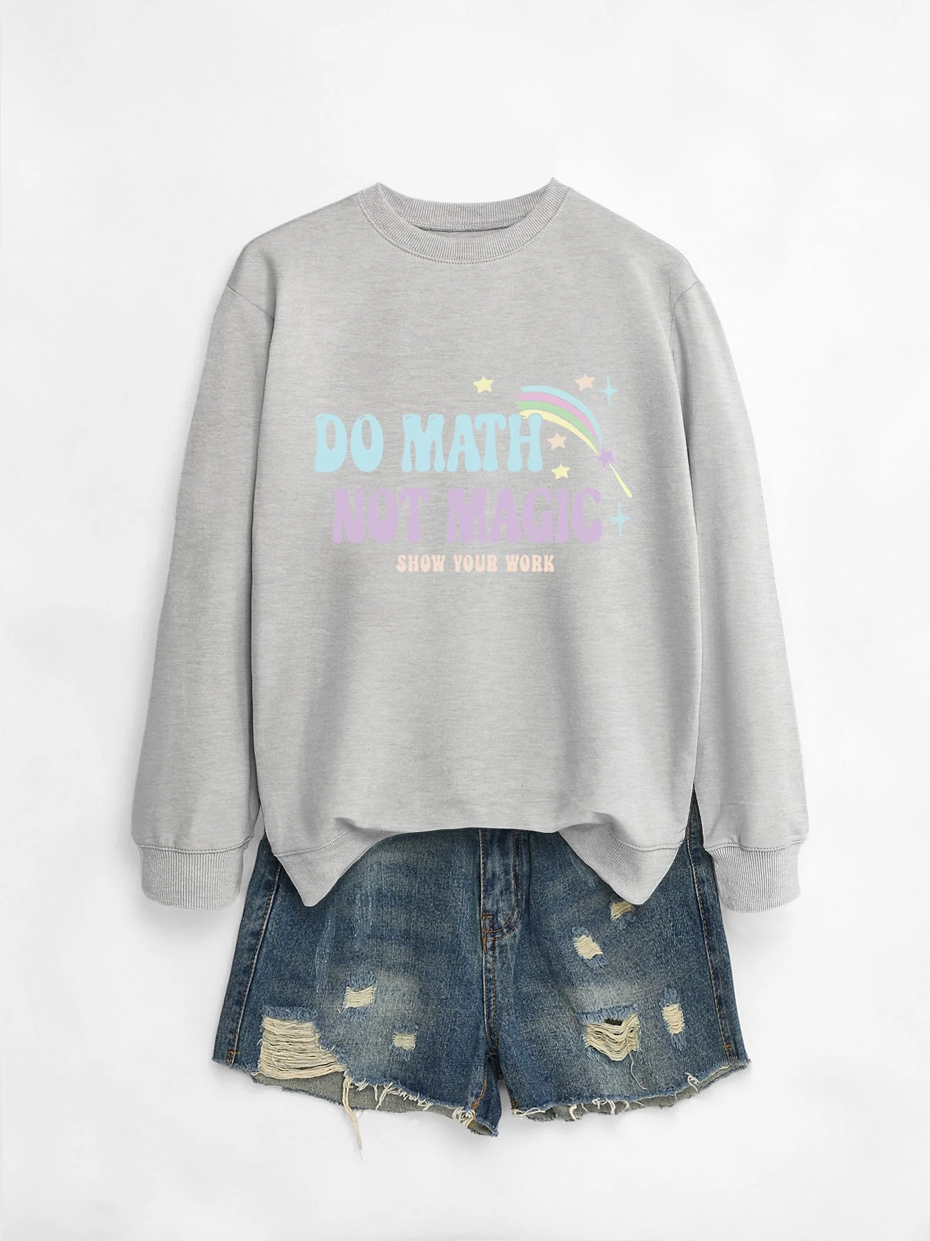 Damen lässiger Sweatshirt mit inspirierendem Mathematikmotiv - Image 5