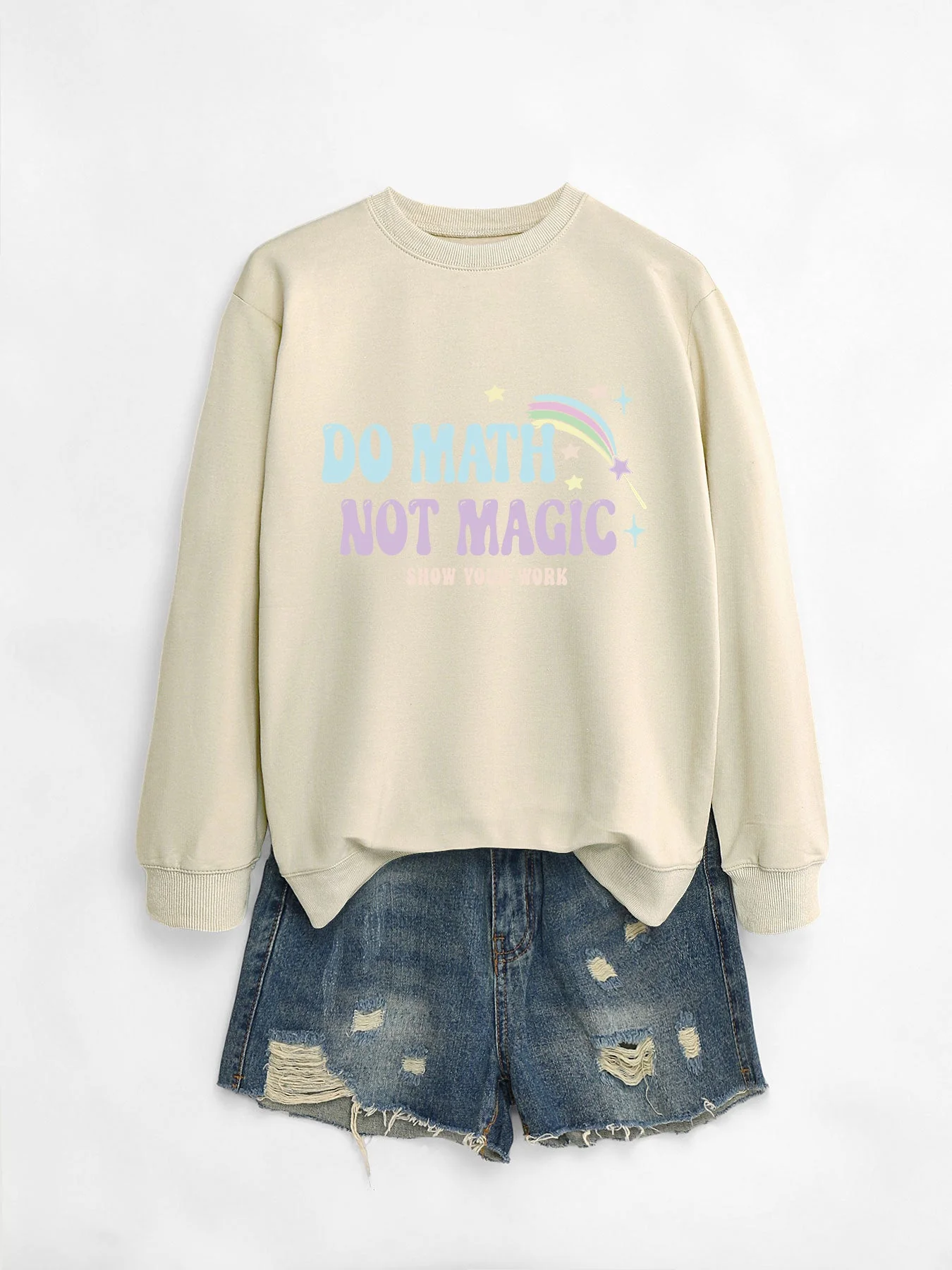 Damen lässiger Sweatshirt mit inspirierendem Mathematikmotiv - Image 7