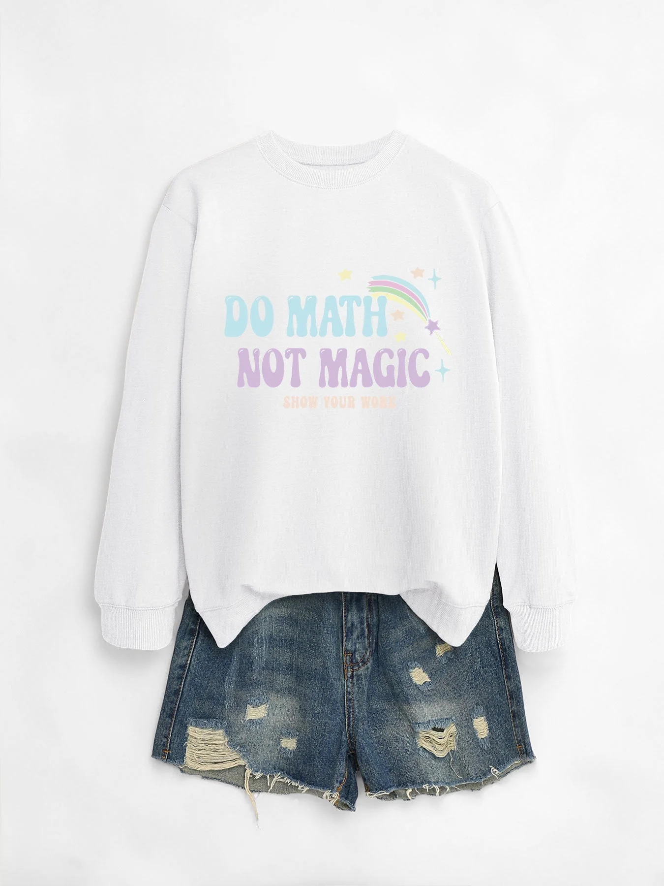 Damen lässiger Sweatshirt mit inspirierendem Mathematikmotiv - Image 9