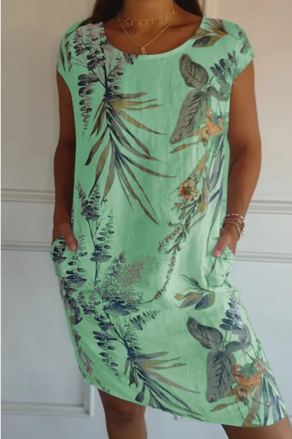 Damen lässiges geblümtes Kleid mit Taschen | Mini - Image 9