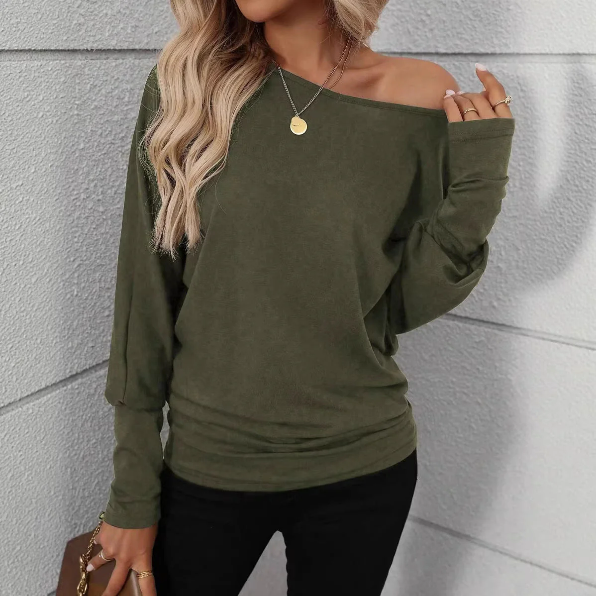 Damen Lässiges Langarmshirt mit weitem Schnitt und eleganter Silhouette - Image 2
