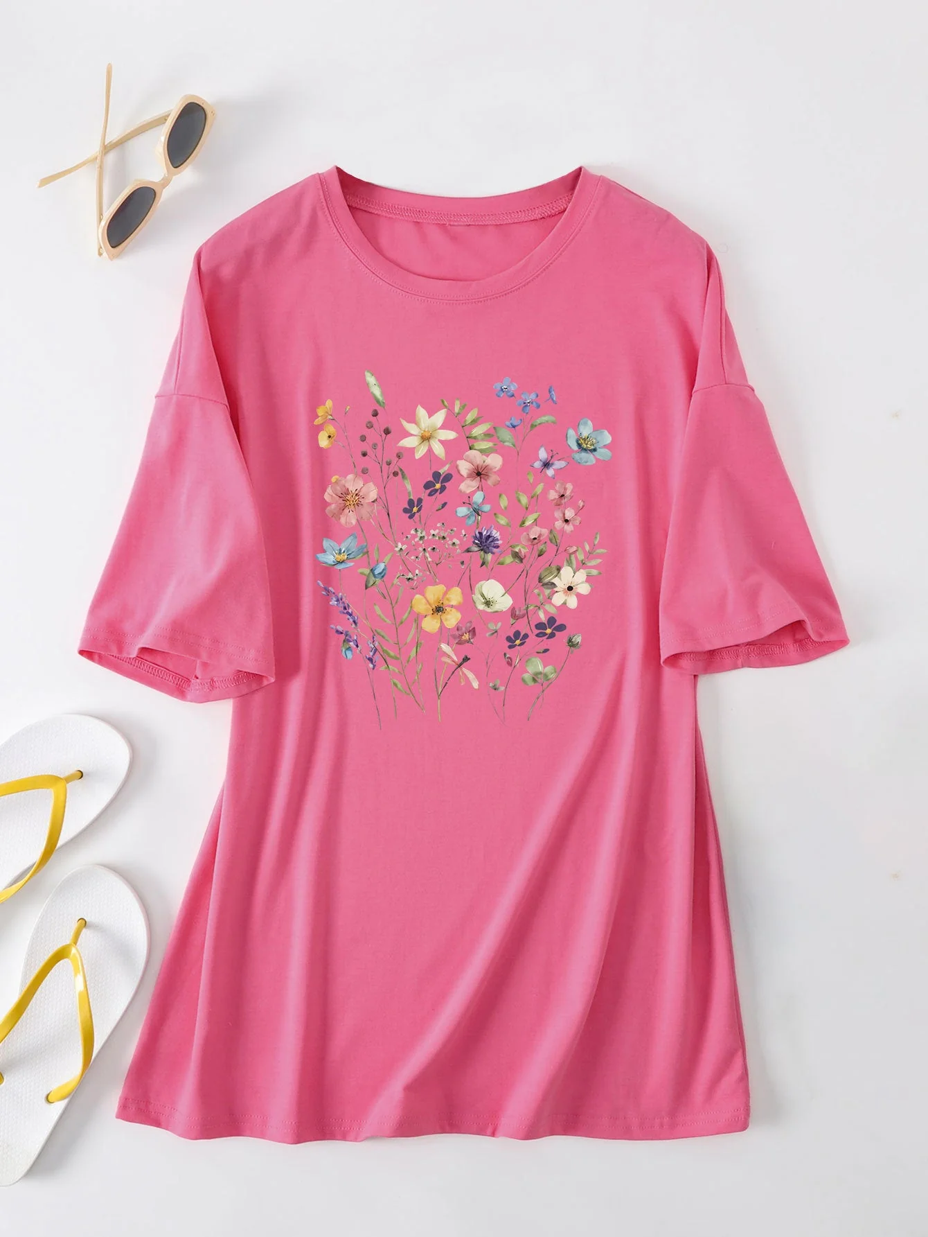 Damen lässiges Sommerblusenshirt mit floralem Druck - Image 11