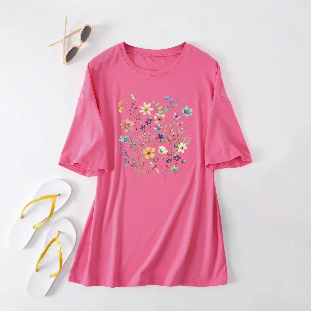 Damen lässiges Sommerblusenshirt mit floralem Druck - Image 3