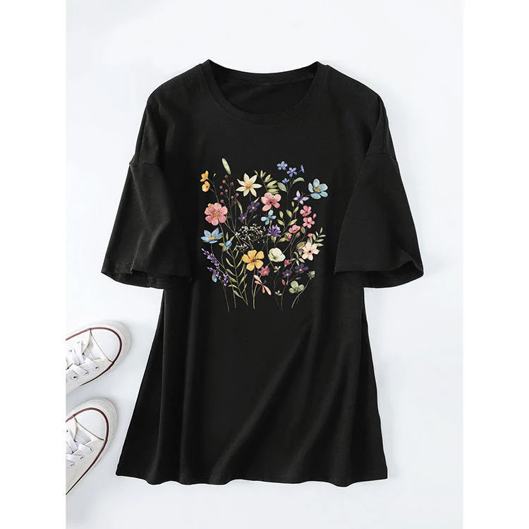 Damen lässiges Sommerblusenshirt mit floralem Druck - Image 4