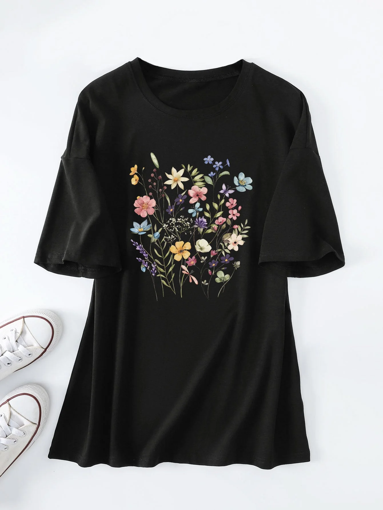 Damen lässiges Sommerblusenshirt mit floralem Druck - Image 7