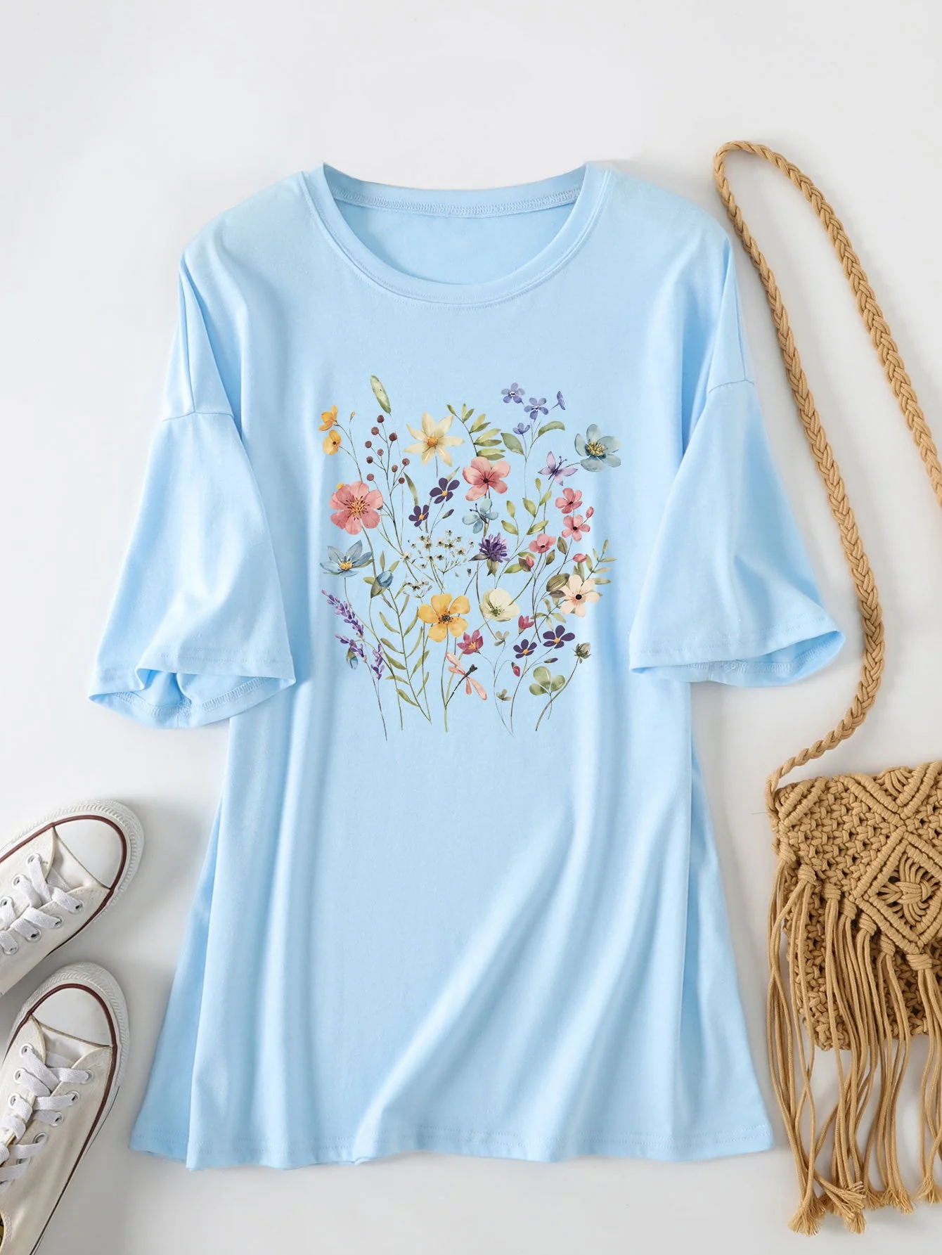 Damen lässiges Sommerblusenshirt mit floralem Druck - Image 8
