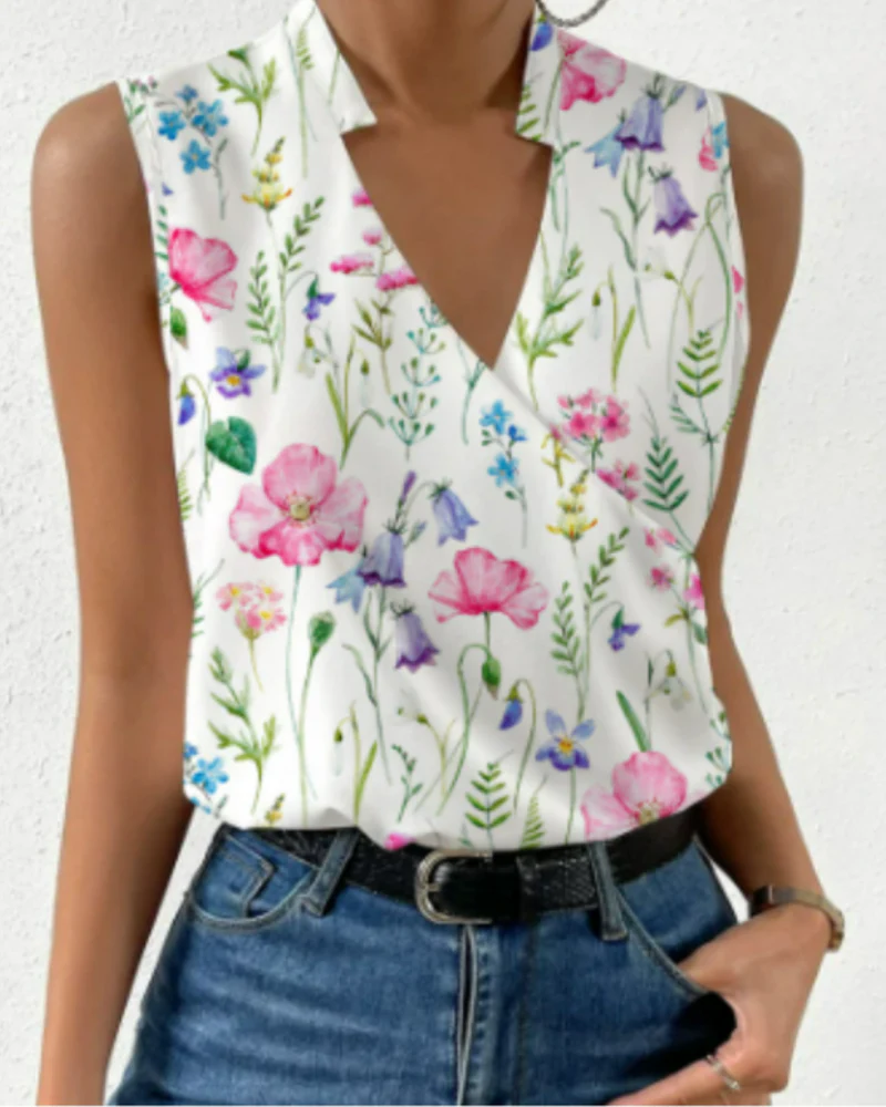 Damen Lässiges V-Ausschnitt Top | Sommer Tops Damen - Image 5