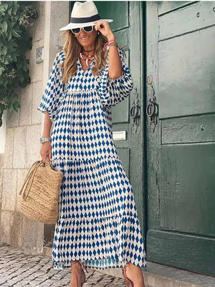 Damen lockeres luftiges Sommerkleid | Maxi