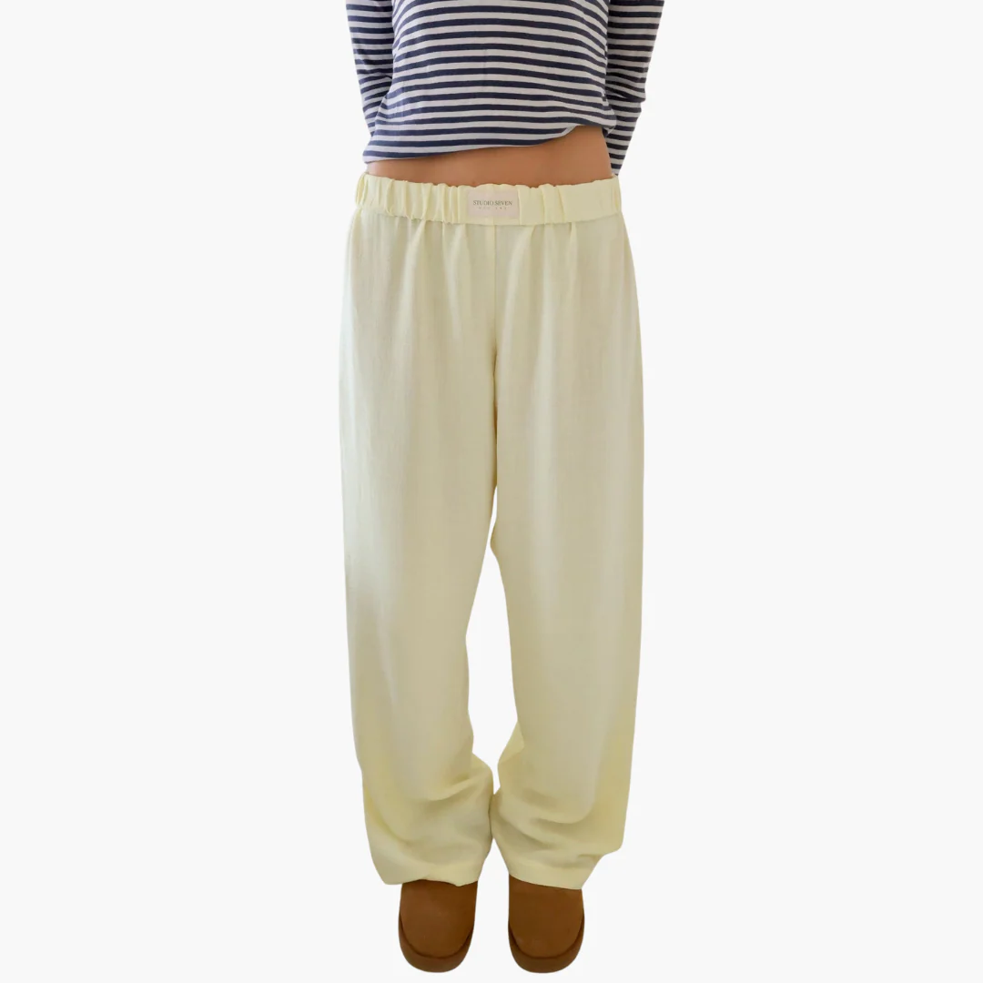 Damen Loungehose mit elastischem Bund und weitem Bein - Image 17