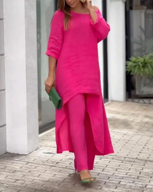 Damen Loungewear-Set mit luftigem Top und High-Waist-Hose – entspannt für den Sommer - Image 6