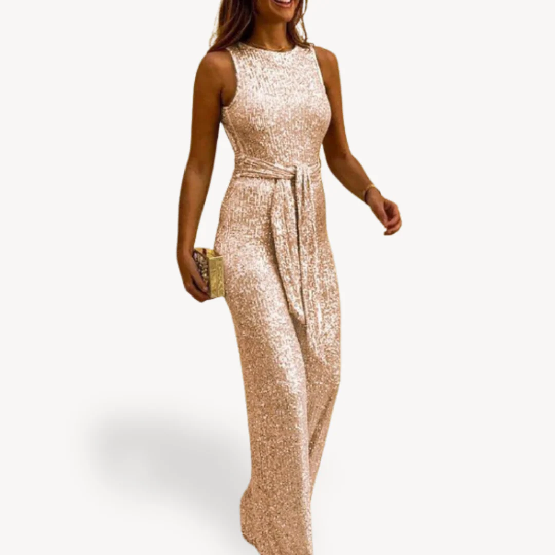 Damen Maxi Jumpsuit Glamour Pailletten - Image 6