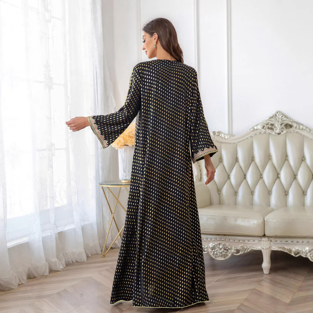 Damen Maxi-Kleid im eleganten Kaftan-Stil mit filigranen Verzierungen - Image 3